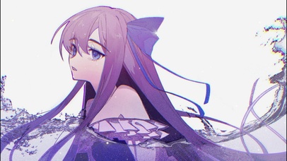 紫发静谧清纯神秘少女