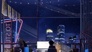 夜晚城市 工作的人儿