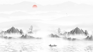 中国风山水飞鸟动态背景