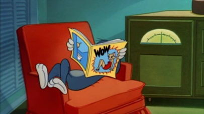 猫和老鼠-汤姆看报