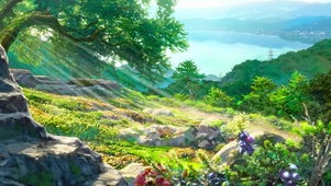 唯美动漫风景高山湖