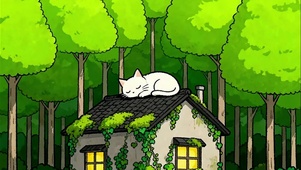 屋顶上打瞌睡的猫