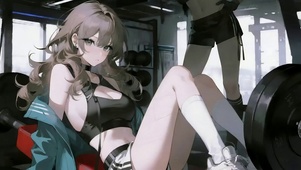 健身房运动美女