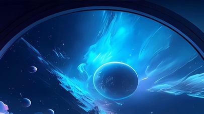 宇宙科幻带鱼屏