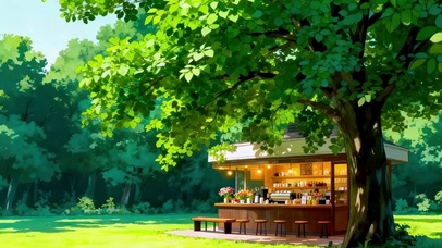 唯美的绿荫小树