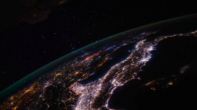 4K太空地球夜色