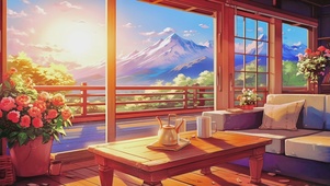 午后阳光下的温馨客厅