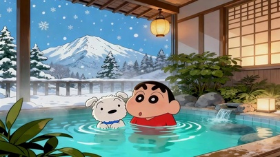 蜡笔小新雪峦温泉