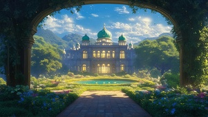 蓝天阳光宫殿花园