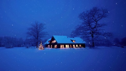 4K治愈冬日雪夜