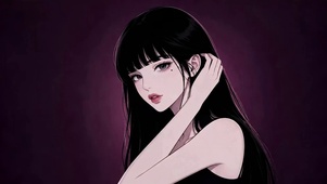 暗黑风黑长直二次元美少女