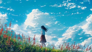 唯美风景少女