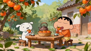 治愈秋日围炉煮茶蜡笔小新