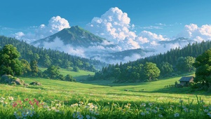 高山草原风景4K