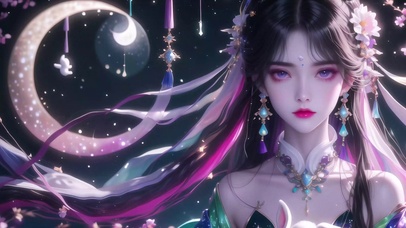 清纯气质唯美治愈古风长发女神