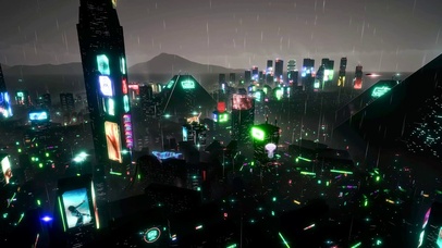 科幻未来雨夜城市