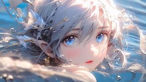 4K 银发小女孩