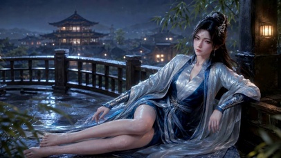 古风雨夜清冷美人