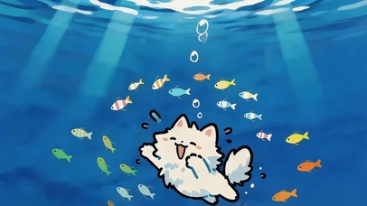 水下遨游的猫咪