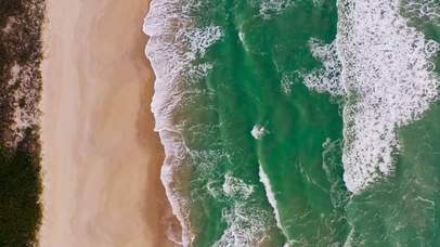 4K俯看碧海沙滩