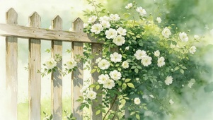木杉上鲜花