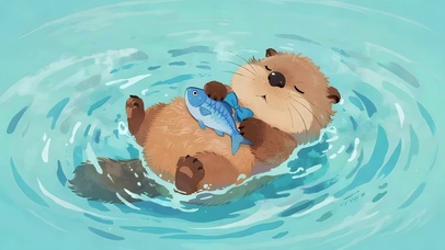 可爱小水獭