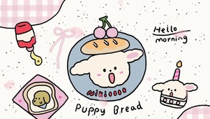 蛋糕小熊美食可爱风