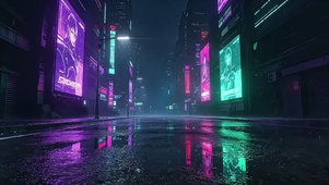 赛博街景-悬浮车
