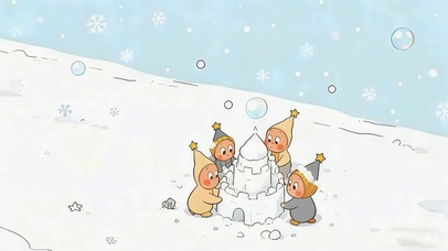 下雪天可爱星星人