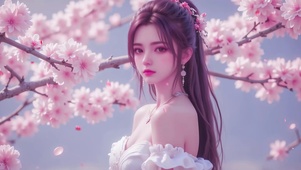 气质优雅长发国漫女神