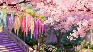 樱花树木带鱼屏