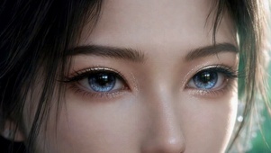 蓝眸美少女特写