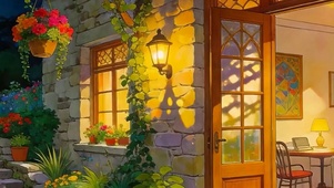 夜景花草树木带鱼屏