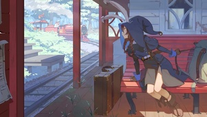 等车的女孩
