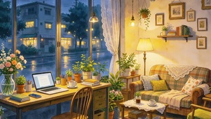 雨夜小房间
