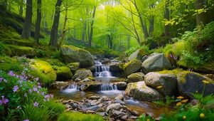 清新山间溪流