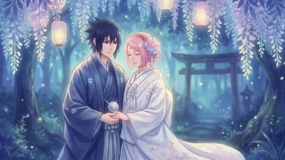 紫藤下的吻