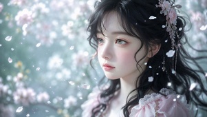 漫舞飞花遇美女
