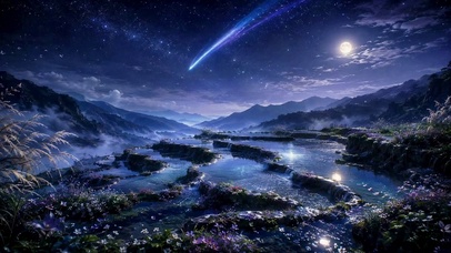 星月山谷夜景