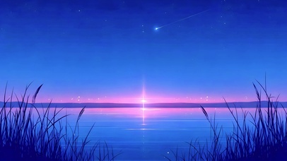 夜湖流星