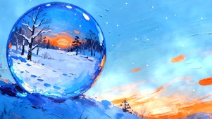 雪景水晶玻璃球