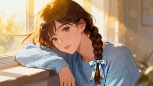 躺在窗户女孩