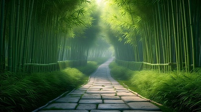 绿色护眼竹林小径