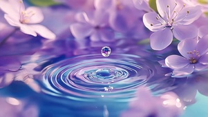 静谧花海紫色水滴