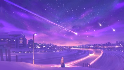 唯美治愈星辰夜景