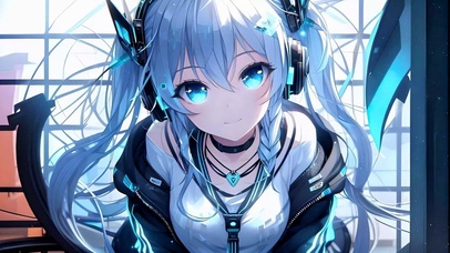 蓝发少女