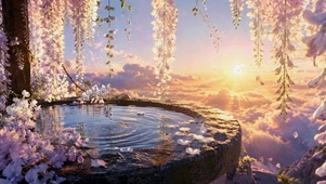 云端樱花晨光