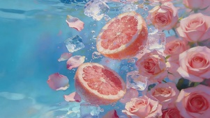 小清新鲜花西柚