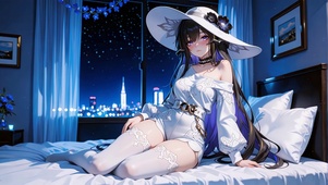 夜色卧室大丽花