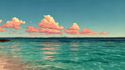 蓝天阳光清新海岸